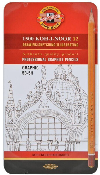 Koh I Noor Ołówek grafitowy 1502/III 5B-5H, 12 szt. (166869)