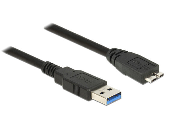 Delock 85075 - 3 m - USB A - Micro-USB B - USB 3.2 Gen 1 (3.1 Gen 1) - Male/Male - Black
