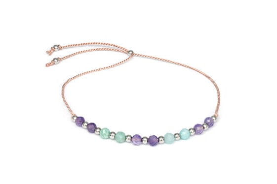 Amazonite Amethyst Cord Bracelet HE25R3S-LP