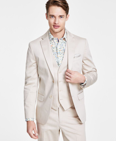 Men's Slim-Fit Cotton Stretch Solid Suit Jacket, Created for Macy's