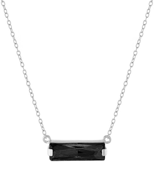 Crystal Rectangle Solitaire 18" Pendant Necklace in Sterling Silver, Created for Macy's