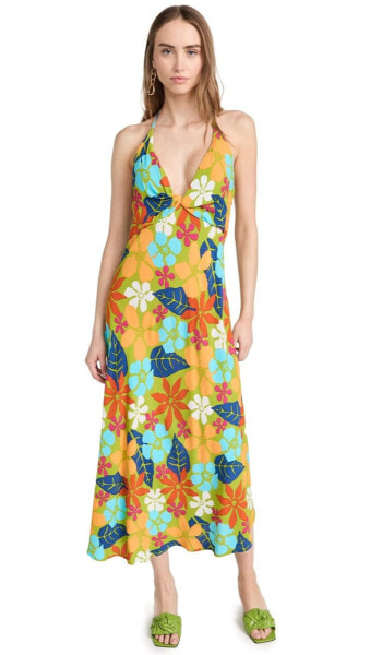 Платье средней длины Faithfull The Brand Artemisia, платье с цветочным принтом Costa Rei для женщин, размер US 4