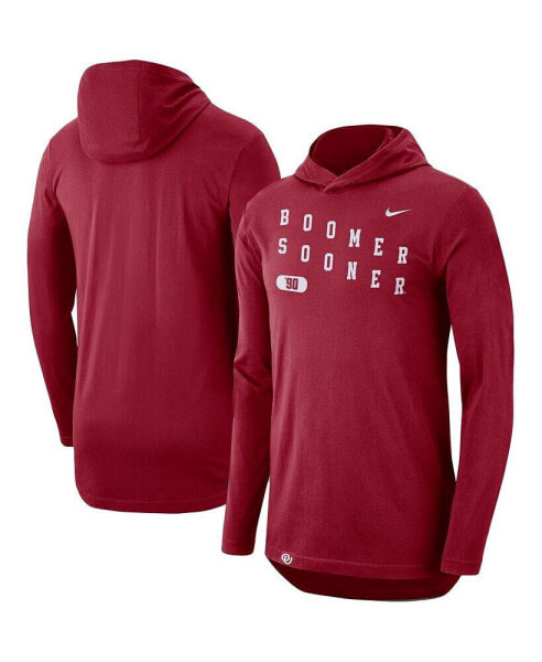 Men's Crimson Oklahoma Sooners Team Performance Long Sleeve Hoodie T-shirt