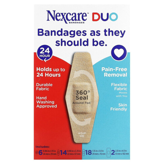 Nexcare, Duo Bandages, 40 разных размеров