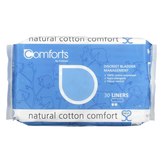 Natural Cotton Comfort, Liners, 30 Liners