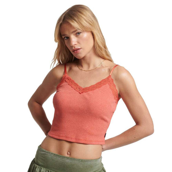 SUPERDRY Vintage Rib Lace Trim Cami Top