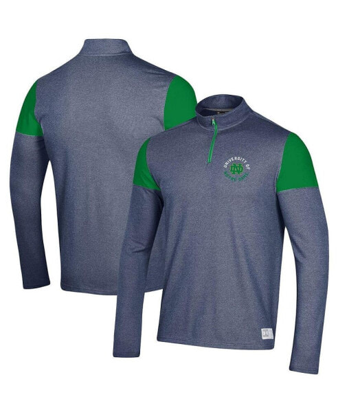 Men's Navy Notre Dame Fighting Irish Gameday Tri-Blend Quarter-Zip Jacket