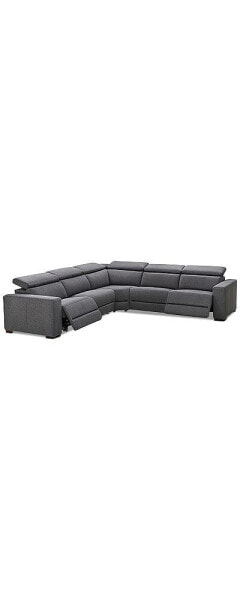 CLOSEOUT! Nevio 124" 5-Pc. Fabric "L" Shaped Sectional Sofa, Created for Macy's