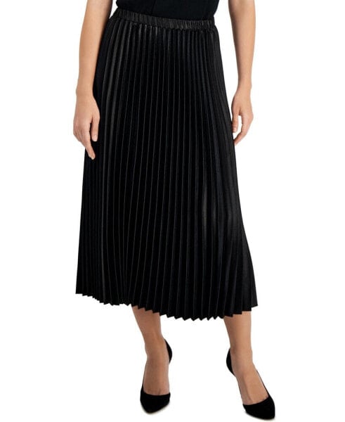 Women's Pleated Pull-On Midi Skirt