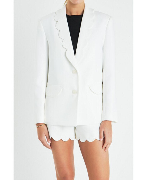 Women's Scallop Collar Blazer