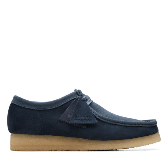 Мужская обувь Clarks Wallabee Navy Combi Casual Oxfords & Lace Ups