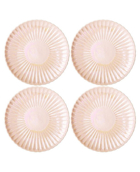 Blush Scalloped Iridescent Dinner Plates