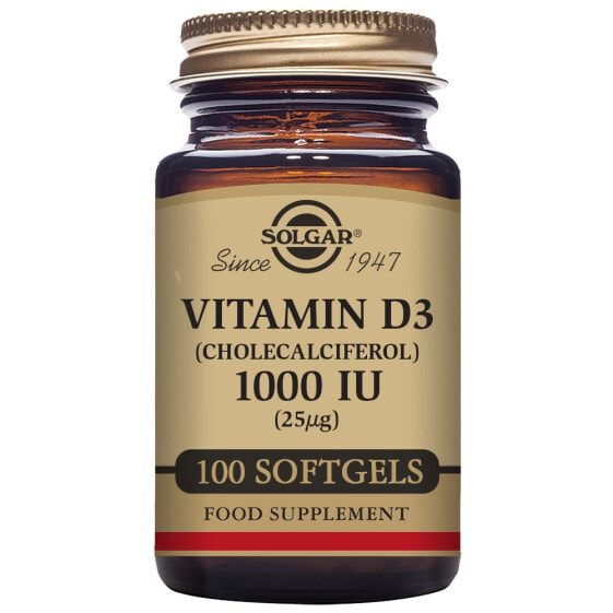 SOLGAR Vitamin D3 1000 IU 25 mcg 100 Units