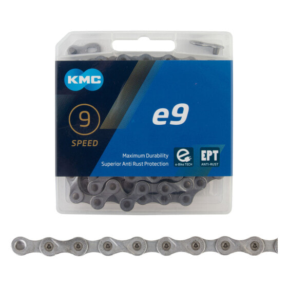 KMC E9 E-Bike Chain - 9 Speed, 136 Links, Grey