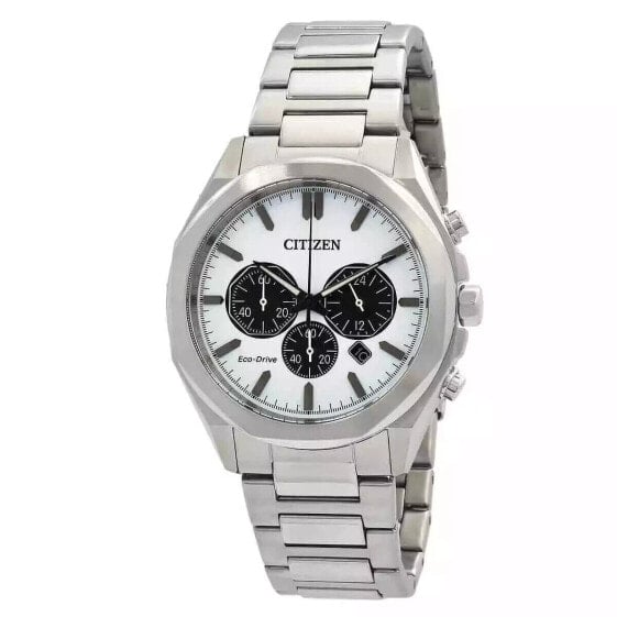 Citizen Men's Eco-Drive Chronograph White Dial Watch - CA4590-81A NEW