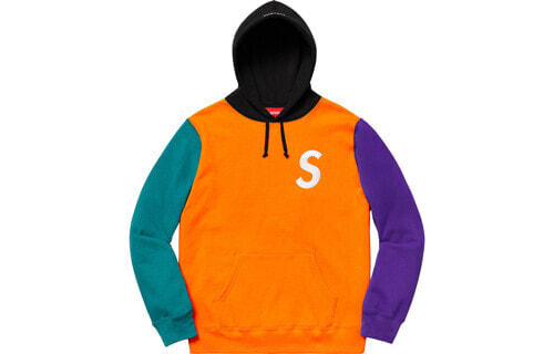 Худи Supreme SS19 S Logo Colorblocked Hooded Sweatshirt Orange S SUP-SS19-309