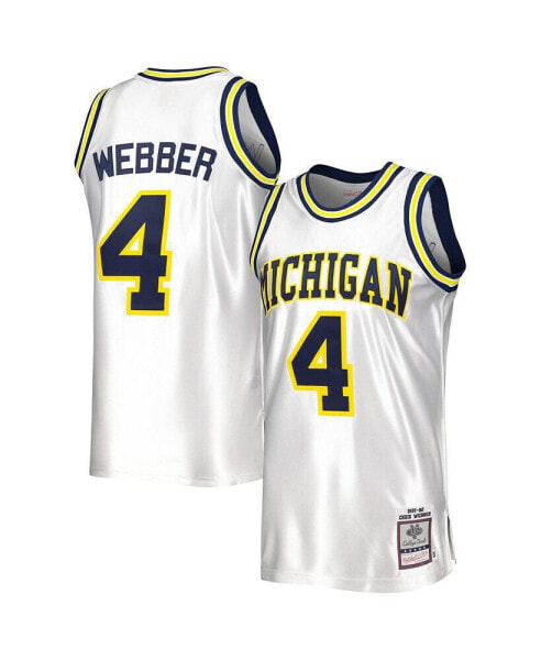 Men's Chris Webber White Michigan Wolverines Authentic Jersey