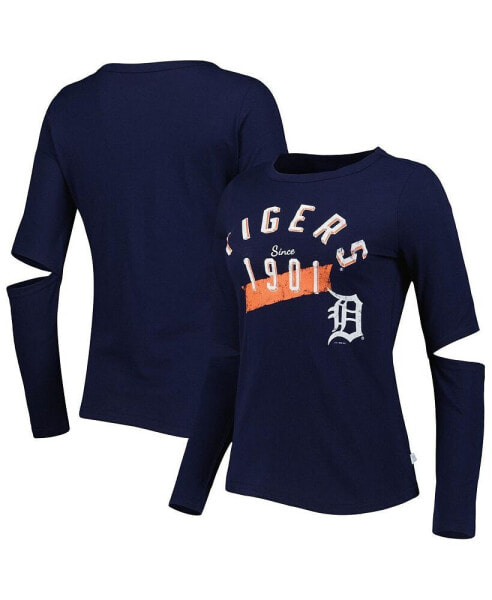 Women's Navy Detroit Tigers Formation Long Sleeve T-shirt