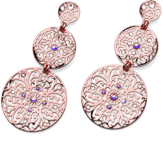 Pink gilded earrings with crystal Orient 22777RG