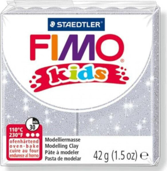 Fimo Masa plastyczna termoutwardzalna Kids brokatowa srebrna 42g