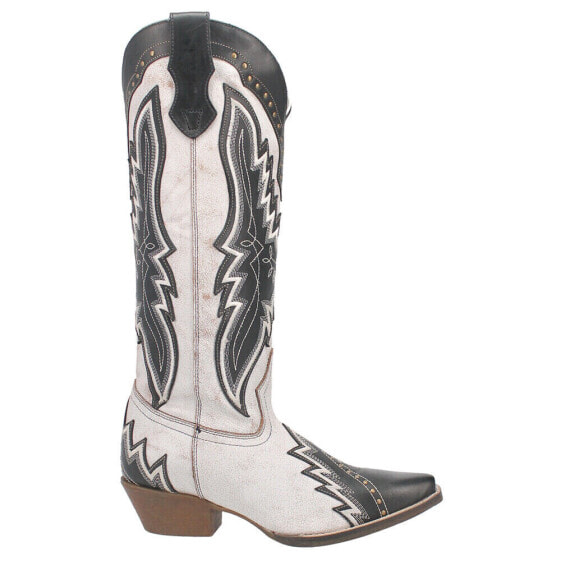 Laredo Shawnee Studded TooledInlay Embroidery Snip Toe Cowboy Womens White Casu