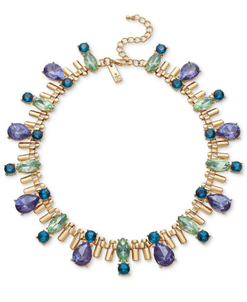 Gold-Tone Multicolor Crystal All-Around Statement Necklace, 17" + 3" extender, Created for Macy's