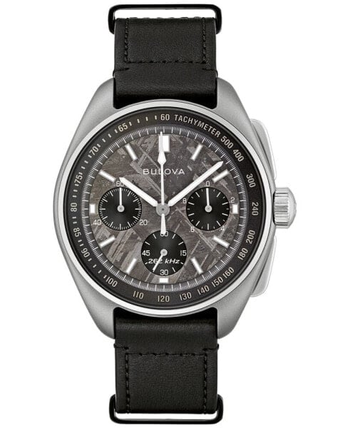 Men's Chronograph Lunar Pilot Meteorite Black Leather Strap Watch 44mm - Limited Edition