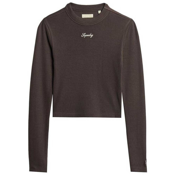 SUPERDRY Rib Embroidered Fitted long sleeve T-shirt