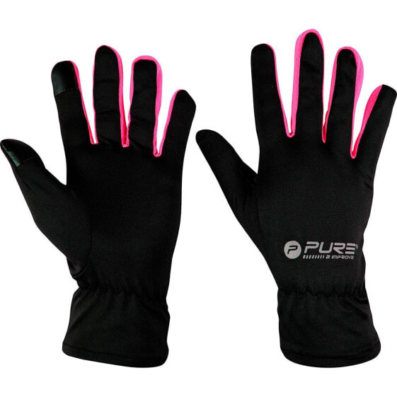 Перчатки для бега Pure2Improve P2i черные S/M