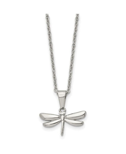 Chisel polished Dragonfly Pendant on a Cable Chain Necklace