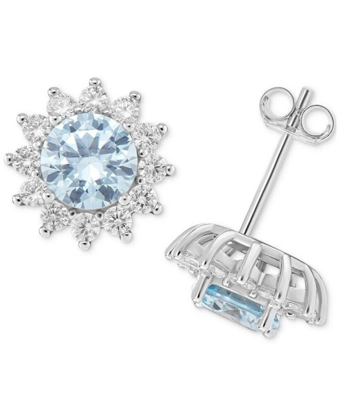 Cubic Zirconia Halo Stud Earrings in Sterling Silver, Created for Macy's