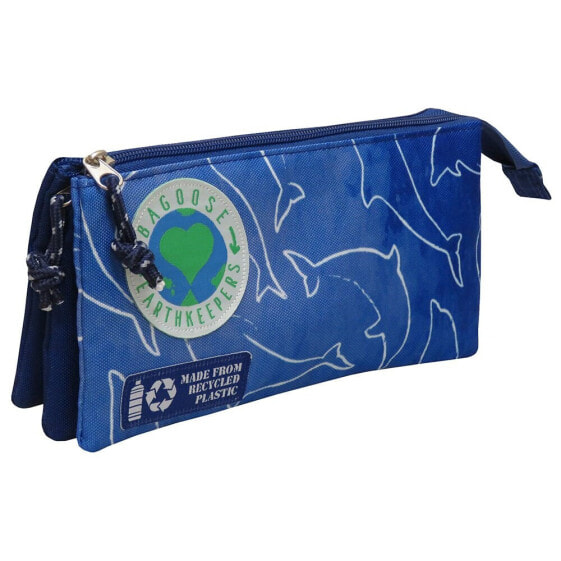 BAGOOSE Dolphins By Earth Triple Pencil Case