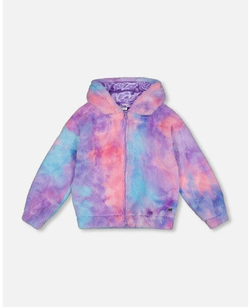 Girl Faux Fur Hooded Cardigan Multicolor - Toddler|Child