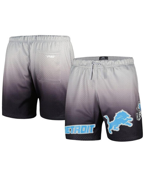 Men's Black, Gray Detroit Lions Ombre Mesh Shorts
