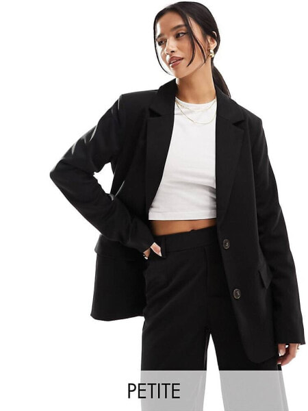 Vila Petite mix and match loose fit blazer co-ord in black