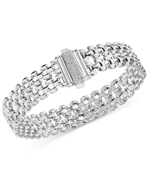 Браслет Macy's Pavé Clasp Wide Link (1/4 ct. t.w.)