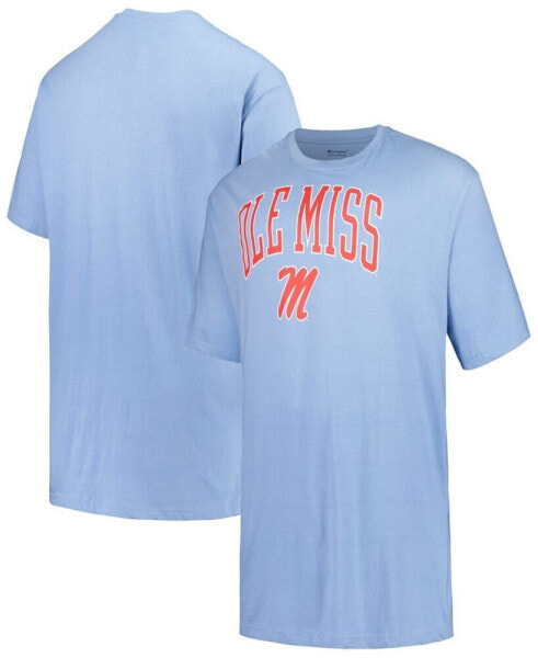 Men's Powder Blue Ole Miss Rebels Big Tall Arch Over Logo T-Shirt