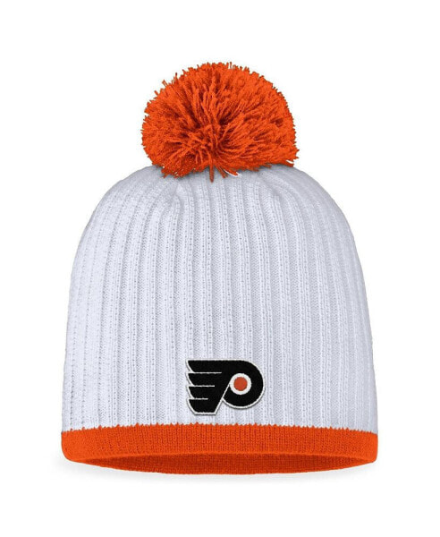 Women's White, Black Philadelphia Flyers 2024 NHL Stadium Series Pom Knit Hat