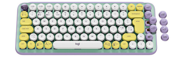 Logitech POP Keys Wireless Mechanical Keyboard With Emoji Keys - Mini - RF Wireless + Bluetooth - Mechanical - QWERTZ - Mint colour
