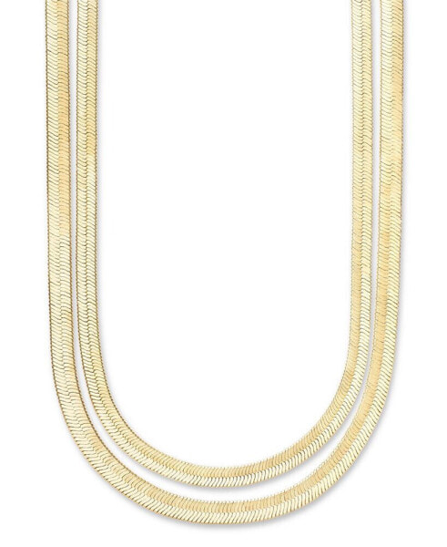 Gold-Tone 2-Row Chain Necklace, 16" to 17" + 2" extender, Created for Macy's