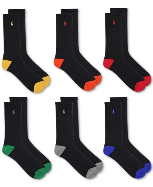 Men's 6-Pk. Performance Tipped Crew Socks