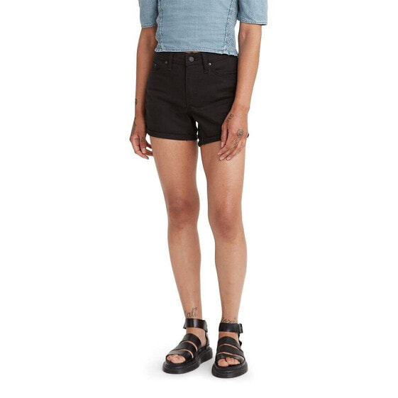 Levi's 291360 Women's Mid Length Shorts, Black And Black, Size 28