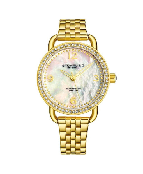 Часы и аксессуары Stuhrling Женские часы на браслете из нержавеющей стали с покрытием золотого цвета 38 мм