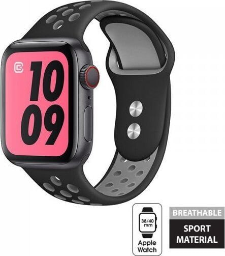 Crong Crong Duo Sport Band - Pasek Apple Watch 38/40 mm (szary/czarny)