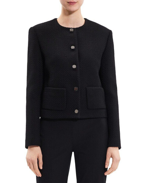 Theory Crop Wool-Blend Jacket Women's 12