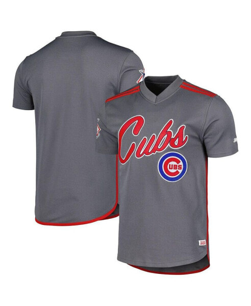 Men's Charcoal Chicago Cubs Team V-Neck Jersey