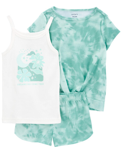 Toddler 3-Piece Tie-Dye Loose Fit Pajamas 4T