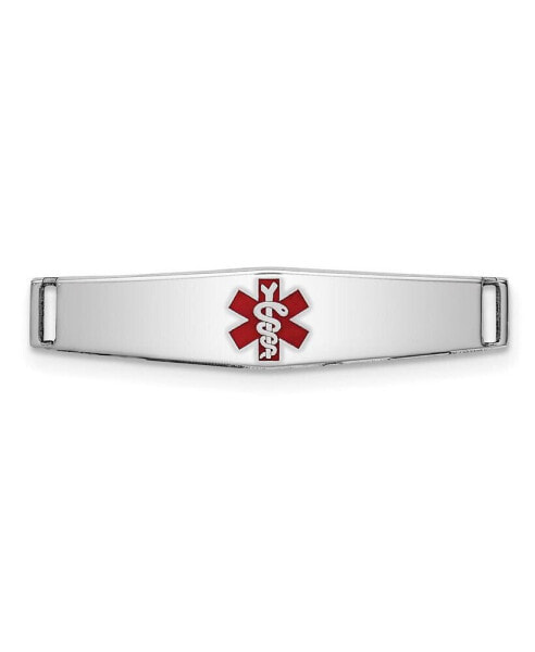 Sterling Silver Rhodium-plated Medical ID Plate Bracelet