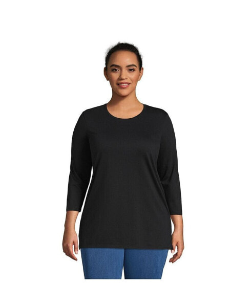 Plus Size 3/4 Sleeve Cotton Supima Tunic