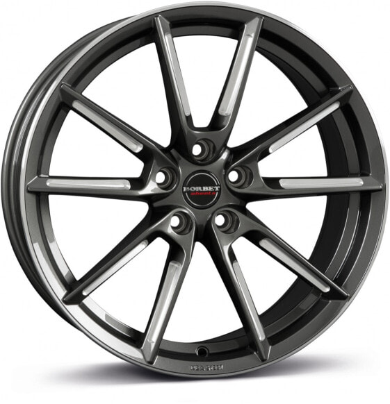 Borbet LX graphite spoke rim polished 8.5x20 ET45 - LK5/112 ML57.1